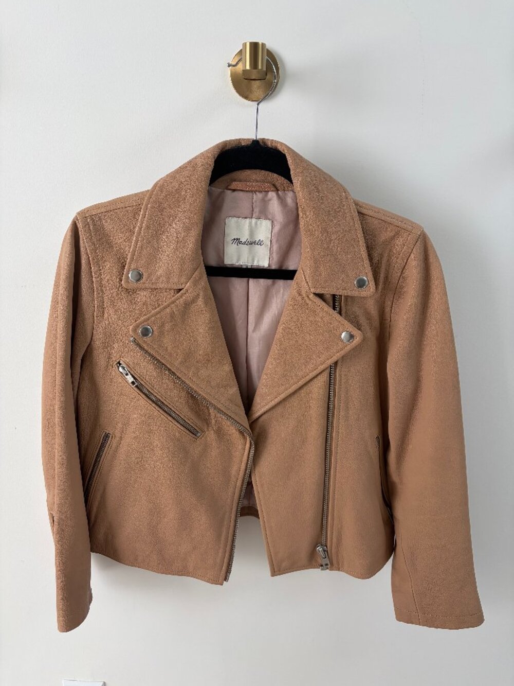 Madewell Neutral Tan Leather Moto Motorcycle Jacket